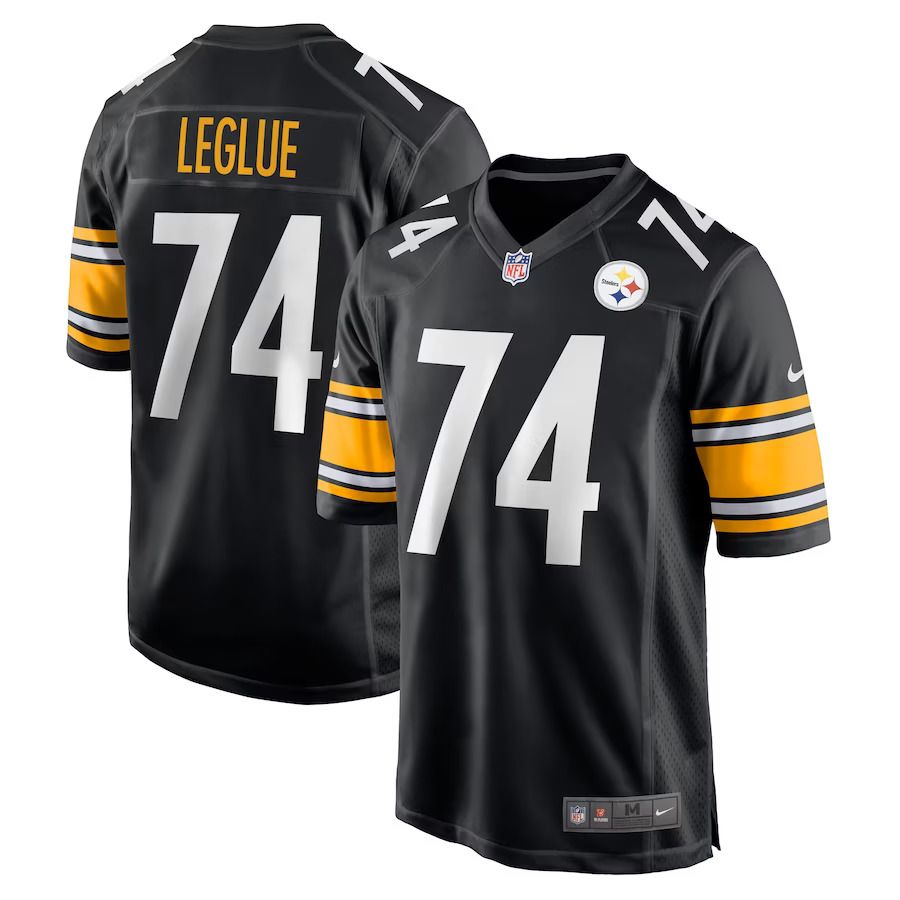 Men Pittsburgh Steelers #74 John Leglue Nike Black Game Player NFL Jersey->pittsburgh steelers->NFL Jersey